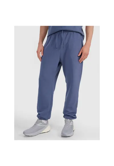 Pantaloni sport albastri - bumbac/poliester - croiala normala - fara captuseala