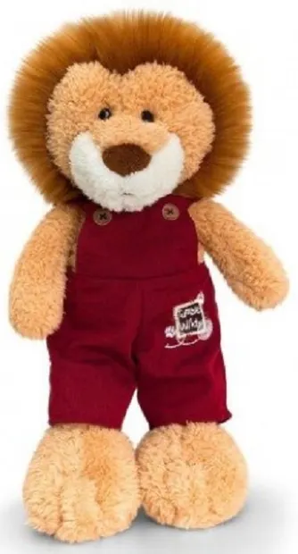 Jucarie de plus Keel toys - Leu cu salopeta, 20 cm