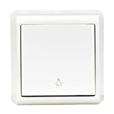 Buton 1ND, 10A, PT, cleme cu şurub, IP20, alb