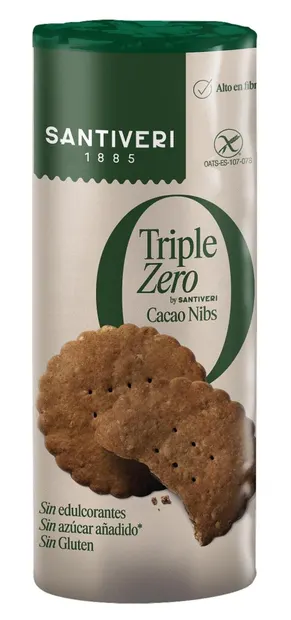 Triple Zero Biscuiți cu cacao, 210 g, Santiveri
