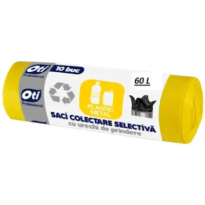 Saci Menajeri Colectare Selectiva, Plastic - Metal, 60 x 76 cm, 60 l, Galbeni, 20 Bucati