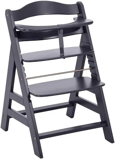 Scaun de masă din lemn Hauck - Alpha+, Dark Grey