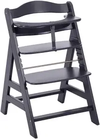 Scaun de masă din lemn Hauck - Alpha+, Dark Grey
