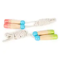 Set frânghii de sărit Small Foot - Mânere din lemn, 2 buc