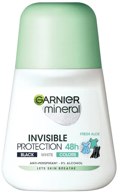 Garnier Mineral Roll-on antiperspirant Invisible 48H, Fresh Aloe, 50 ml