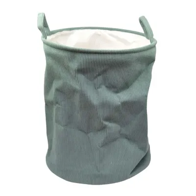Coș de rufe pliabil, textil, rotund, 38x38x50 cm, culoare gri închis