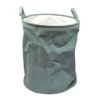 Coș de rufe pliabil, textil, rotund, 38x38x50 cm, culoare gri închis