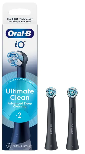 Capete de rezervă Oral-B - iO Ultimate Clean, 2 bucăți, negru