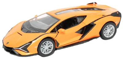 Mașinuță metalică Kinsmart - Lamborghini Sián FKP 37, 1:36, portocalie