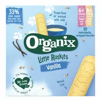 Biscuiti ecologici Bio cu vanilie pentru sugari LITTLE RUSKITS 6 luni+, Organix | 60 g