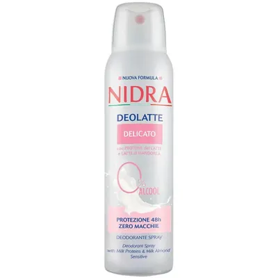 Deodorant Spray Nidra Deolatte Delicato cu Proteine din Lapte si Migdale, 150 ml