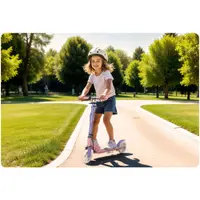 Trotineta pentru copii Ricokids Kodi Princess pliabila, inaltime ghidon reglabila, platforma antiderapanta, roti din PU rezistente, rulmenti ABEC-7, 2 frane de mana si picior, manere ergonomice pliabile si cric