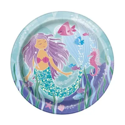 Farfurii petrecere sirena 8 buc