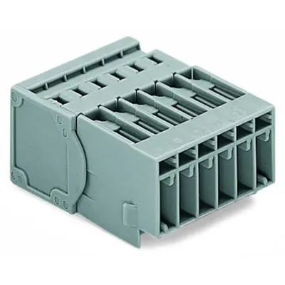 1-conductor male connector; 4 mm²; Pin spacing 5 mm; 2-pole; 4,00 mm²; gray