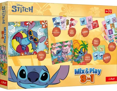 Joc de societate Mix & Play 8 in 1: Stitch - Pentru copii