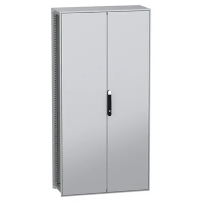 Dulap modular, cu montaj pe pardoseala, PanelSeT SFN, din otel decarbonizat(verde), 2000x1000x400mm, IP55, cu placa de montaj, 2 usi