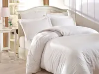 Set lenjerie de pat 6 piese Rakla - Line White, bumbac satinat