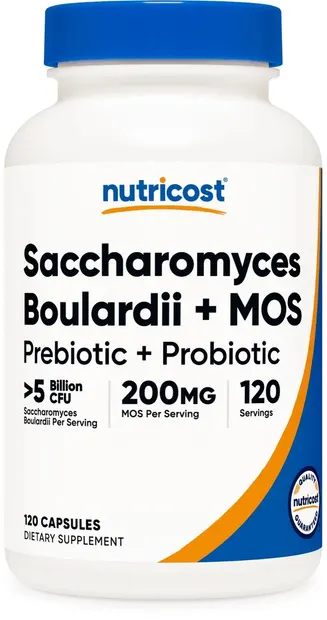 Saccharomyces Boulardii + MOS, 120 capsule , Nutricost
