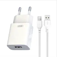 Incarcator Retea Cu Cablu USB-C XO Design L99, 12W, 2.4A, 1 x USB-A (Alb)