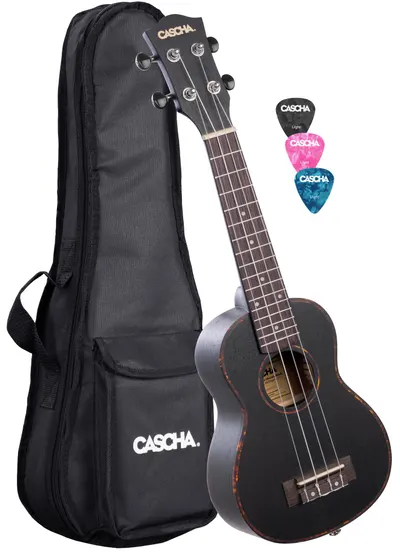 Ukulele soprano Cascha - HH 2262 Premium Mahogany, negru