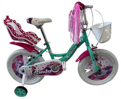 Bicicleta copii Belderia Linda, culoare turcoaz, roata 14 , cadru din otel