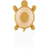 Zopa Silicone Wooden Teether Turtle jucărie pentru dentiție 0 m+ Mustard Yellow 1 buc