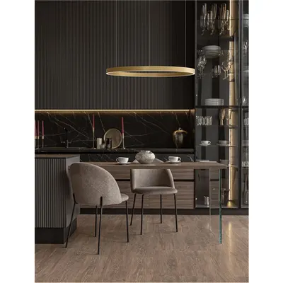 Lampa suspendata ELOWEN Brushed Auriu Aluminum & Acrylic LED 106 Wat 230 Volt 4899Lm 3000K IP20 sus & jos Deschis