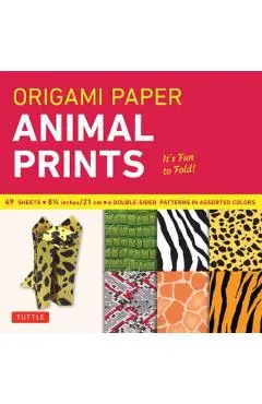 Origami Paper - Animal Prints - 8 1/4 - 49 Sheets: Tuttle Origami Paper: Large Origami Sheets Printed with 6 Different Patterns: Instructions for 6 Pr