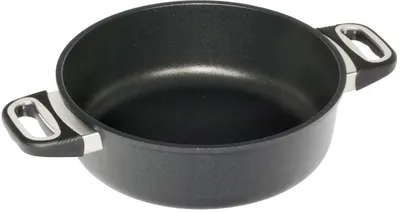Oală plată AMT - 26 cm, neagră
