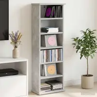 vidaXL Dulap pentru CD-uri Gri Beton 60 x 17 x 92 cm Lemn prelucrat