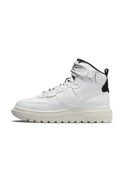 Pantofi sport high-top Air Force 1 de piele si piele ecologica - Alb