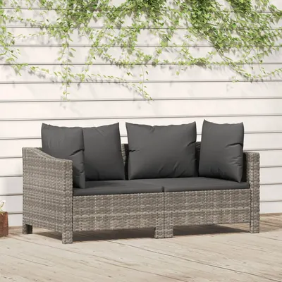 Gossi set mobilier de gradina cu perne, 2 piese, gri, poliratan