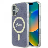 Husa MagSafe pentru Apple iPhone 16, Guess, IML 4G, Albastra