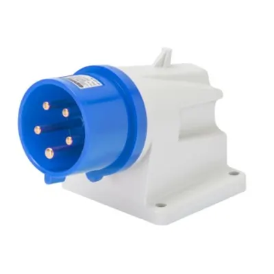 Stecher fisa industriala fixa 90° - IP44 - 3P+E 16A 200-250V 50/60HZ - BLUE - 9H - Strangere cu surub