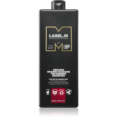 label.m Organic Orange Blossom Volumising Shampoo sampon natural pentru păr cu volum 1000 ml