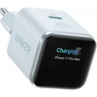 Incarcator Retea Anker Nano Display, 45W, 3A, 1 x USB-C, Albastru A121DG31