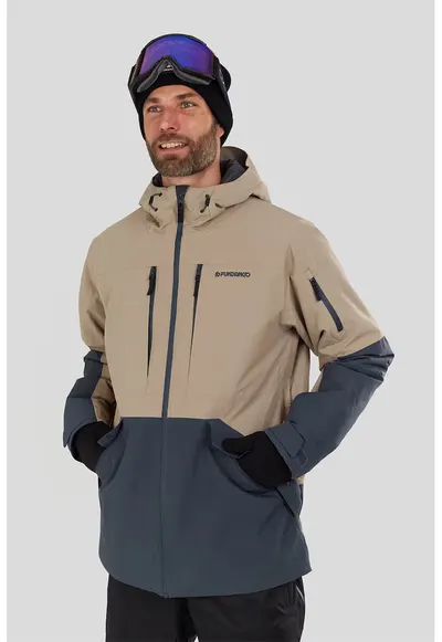 Geaca cu aspect contrastant pentru ski Baily Allmountain - Albastru prafuit/Maro nisip