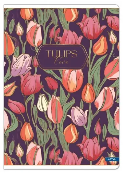Caiet Lastva Tulips - A5, 52 foi, linii largi, sortiment