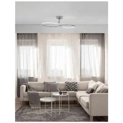 Plafoniera FUNGO Crom Aluminiu & Acrylic LED 47 Wat 230 Volt 2630Lm 3000K IP20