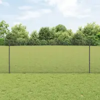 vidaXL Gard din plasă sudată cu stâlpi 10 x 1 m Oțel Galvanizat Gri