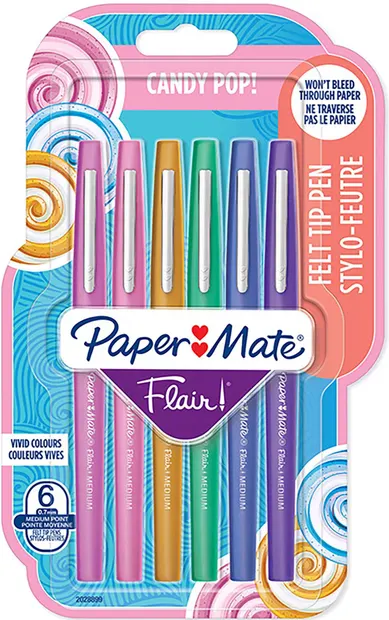 Paper Mate Flair - Candy Pop, 6 culori
