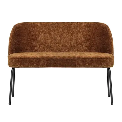 Bancă maro coniac cu tapițerie din chenille Vogue – WOOOD