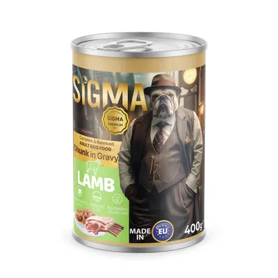 Hrană umedă pentru câine, Adult, Sigma, Miel, 400g Engros