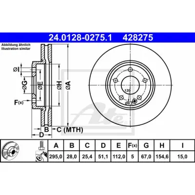 Disc frana ATE 24.0128-0275.1