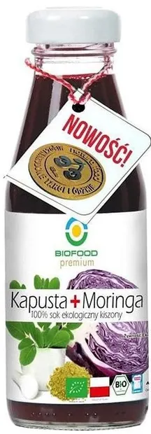 Suc bio din broccoli fermentat și moringa, 200 ml, Biofood