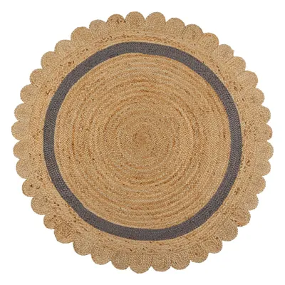 Covor gri/în culoare naturală țesut manual rotund din iută ø 160 cm Grace Grey – Flair Rugs