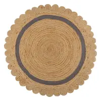 Covor gri/în culoare naturală țesut manual rotund din iută ø 160 cm Grace Grey – Flair Rugs