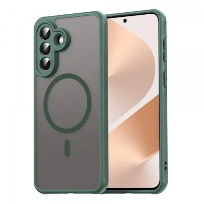 Husa MagSafe pentru Samsung Galaxy A57 5G, Techsuit, HaloFrost II, Verde