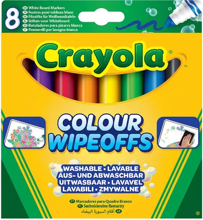 Markere pentru tablă albă Crayola Wipeoffs - 8 culori