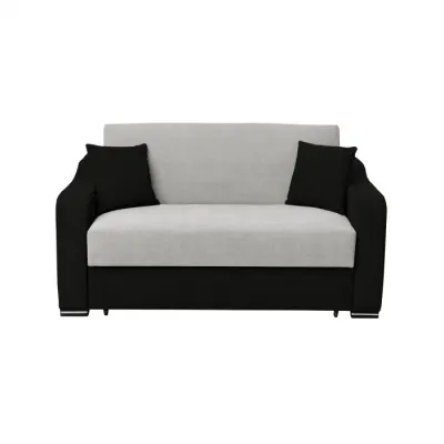 Canapea extensibila FRUNZA, 2 locuri, cu arcuri, lada depozitare, negru + gri, 165x110x90 cm